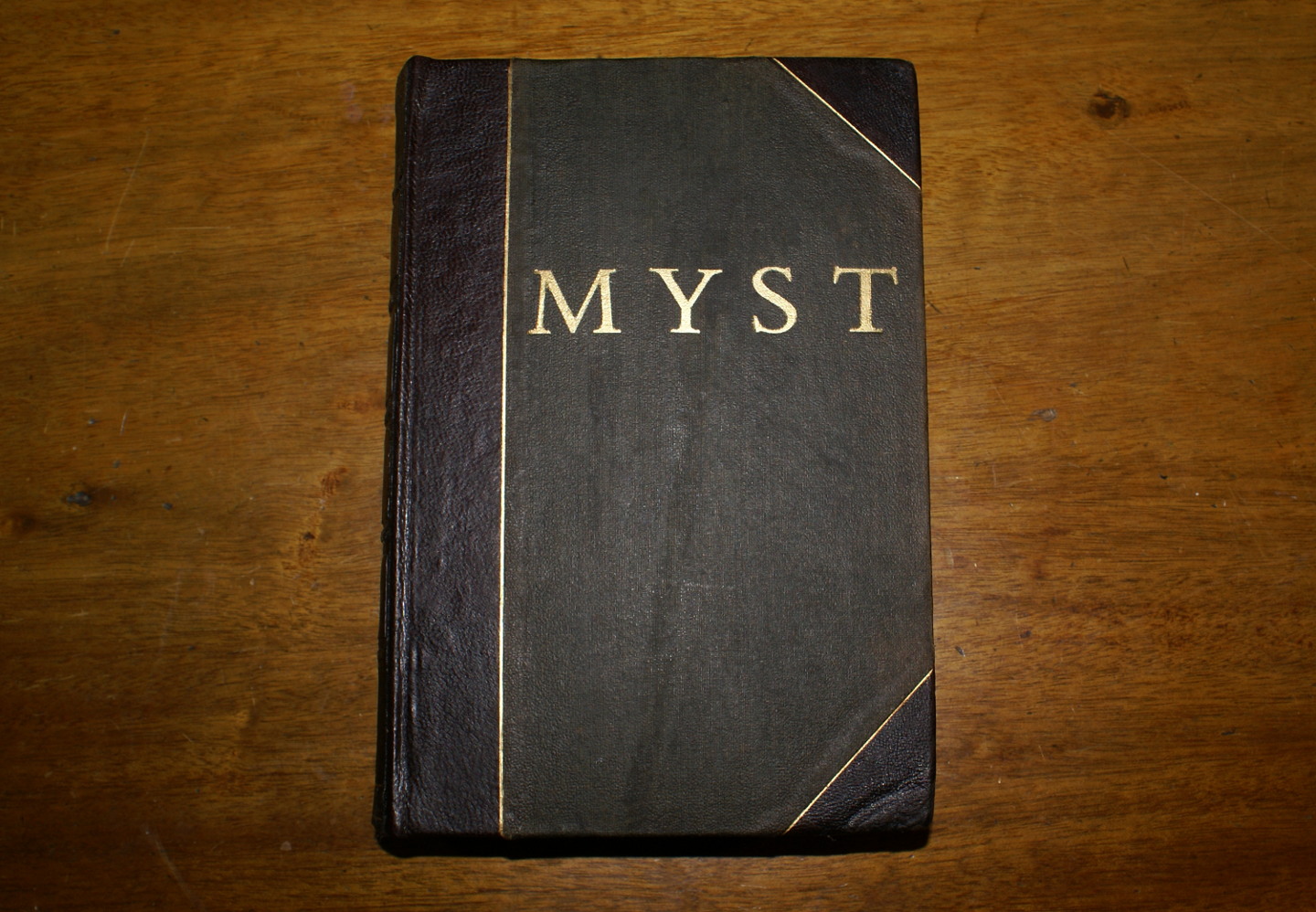 Myst book front cover, closed