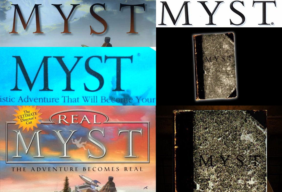 Varying examples of the Myst font